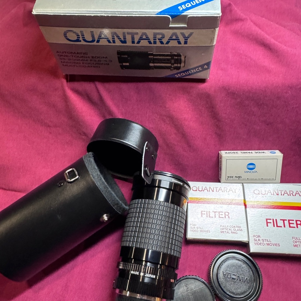 Quantaray 35-200mm Automatic Zoom Lens w/Original Box & Lens case & Filters